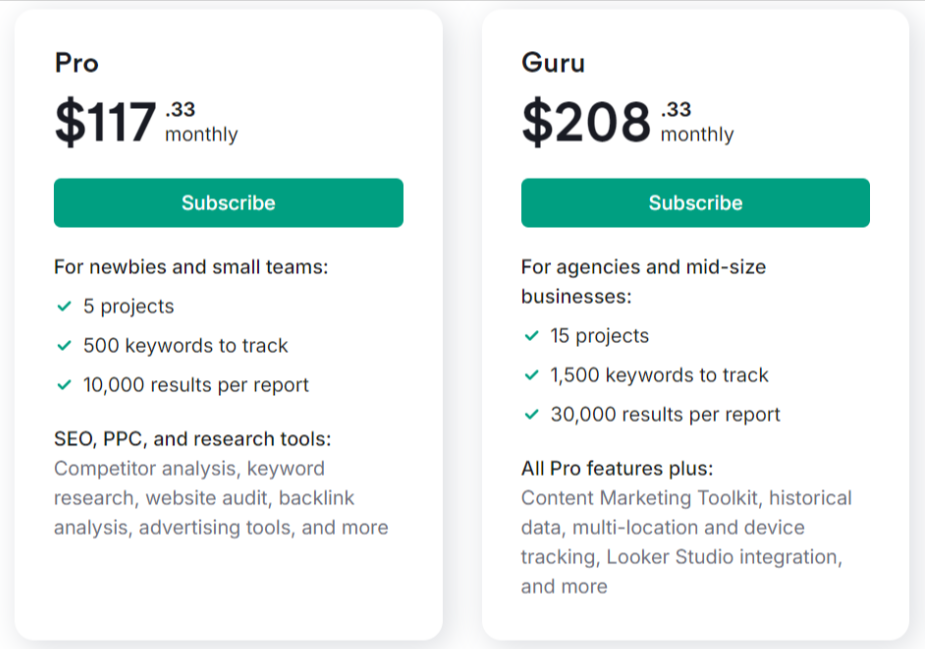 Select your desired pricing plan