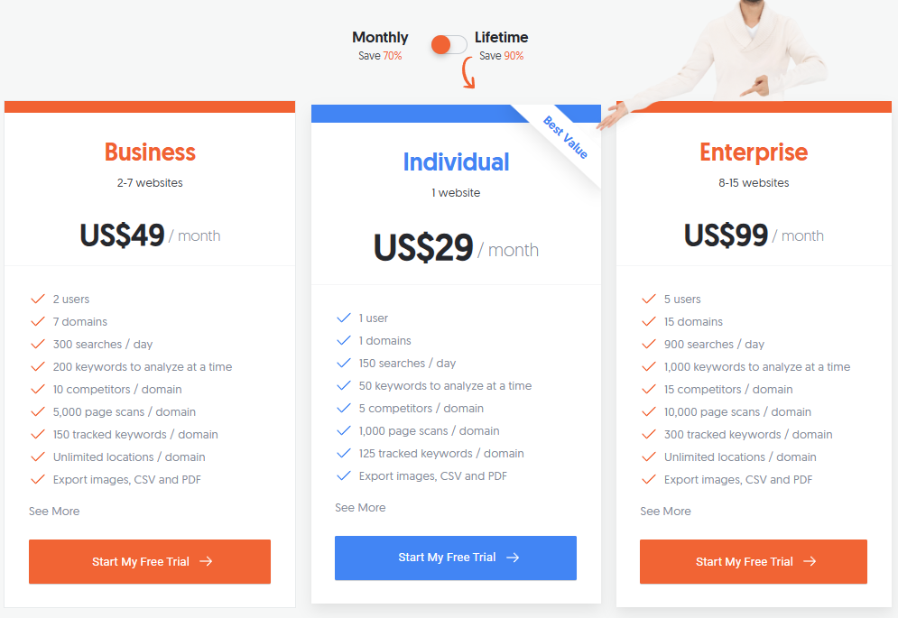 Ubersuggest Pricing Plans