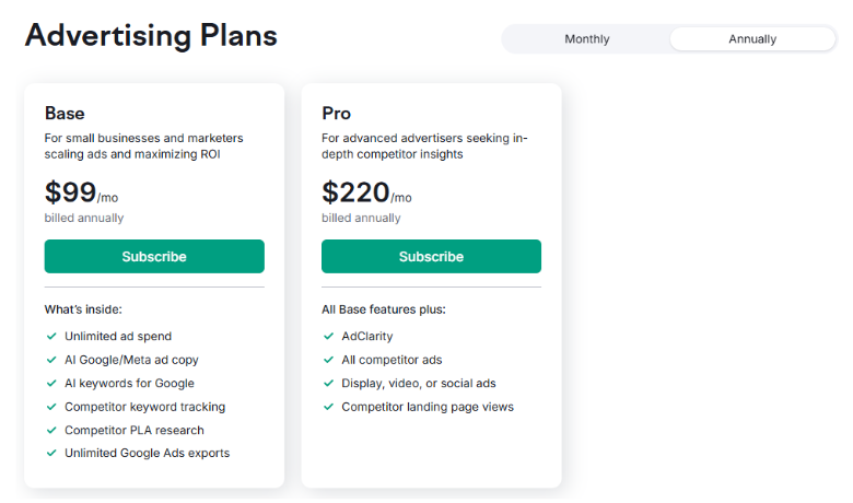 Advertising Plans
