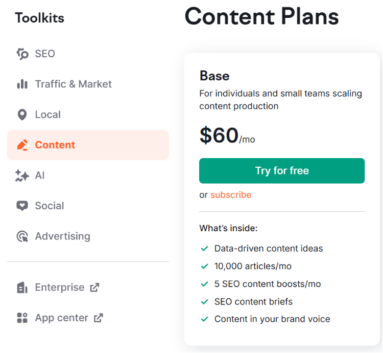 Content Plans
