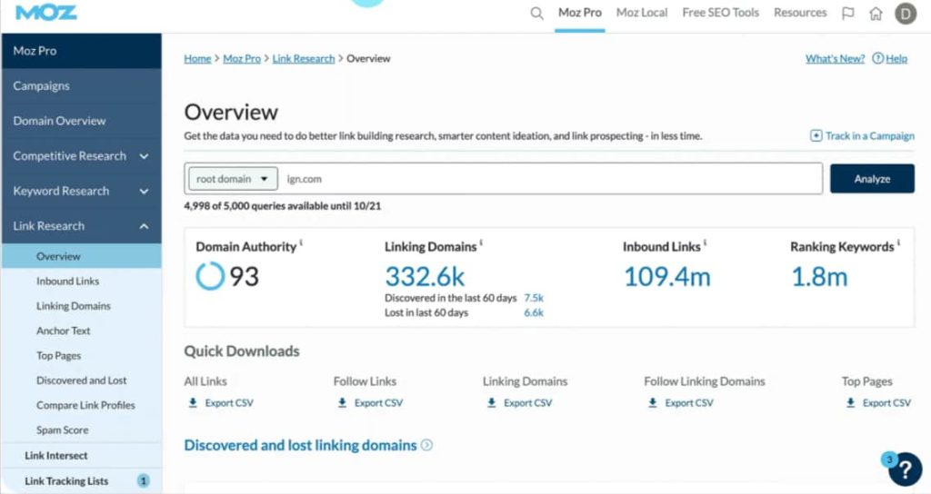Moz Pro Overview