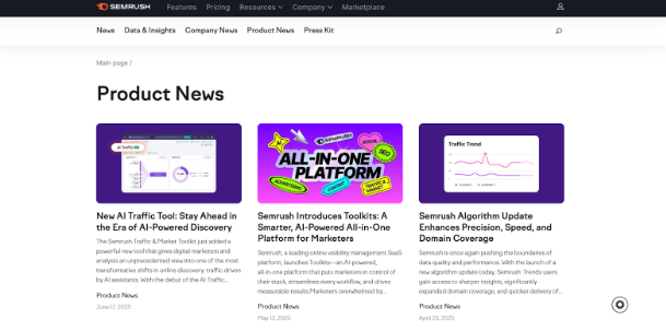 New Semrush Updates New Semrush Updates