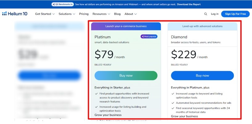 Visit Helium 10's Pricing Page Visit Helium 10's Pricing Page