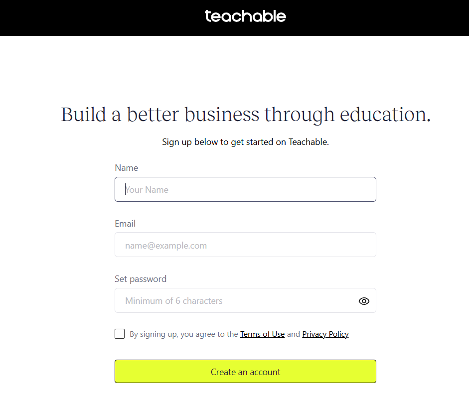 Create your account Create your account